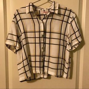 Pacsun Cropped Short-Sleeve Flannel